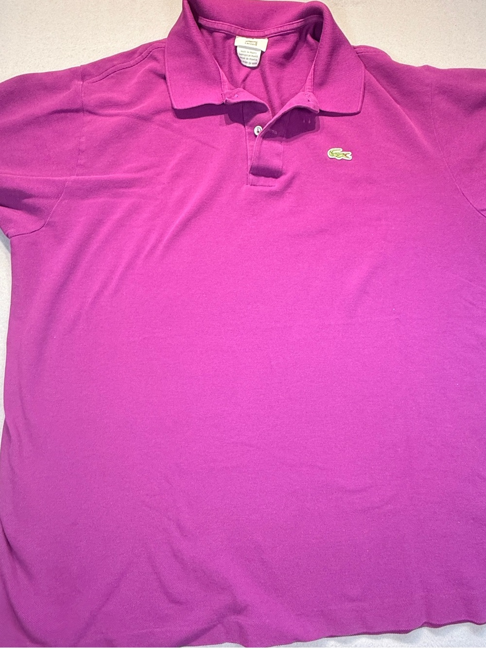 Lacoste Men's Polo in Bright Fuchsia size 7